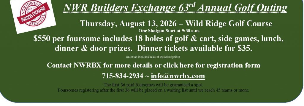 NWR Builders Exchange Golf Outing 2026 NWR Builders Exchange Golf Outing 2026
